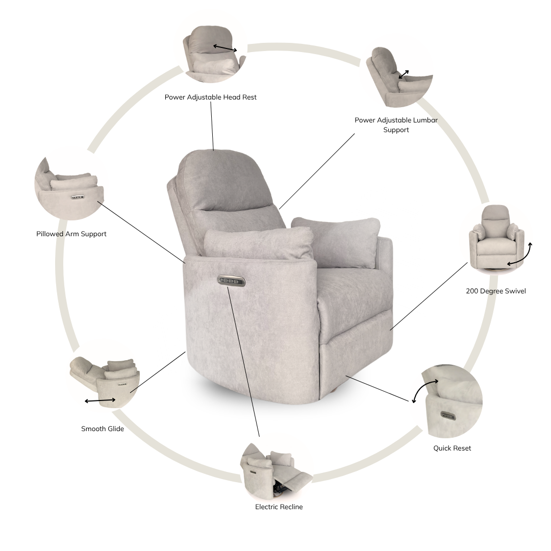 Babyhood Firenza Electric Glider Chair - on display & available by custom order.