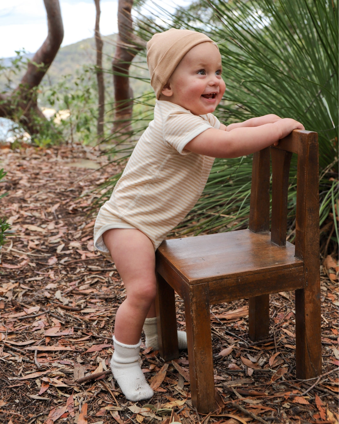 Organic Double Layer Baby Beanie Sage
