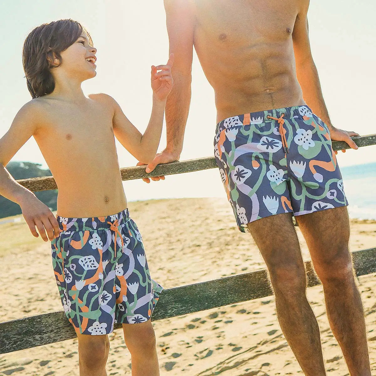 Nan's Backyard Boys Swim Shorts in Navy