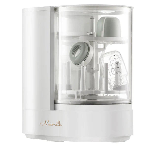 White and clear Mumilk 3 in 1 baby bottle washer