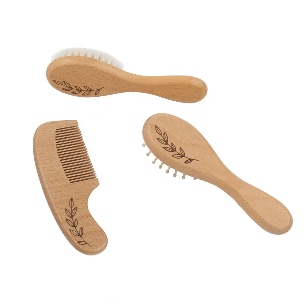 Baby Wooden Brush & Comb 3 Set