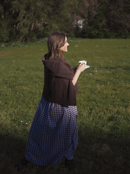 Mumma Maxi Dress - Chocolate Brown Gingham