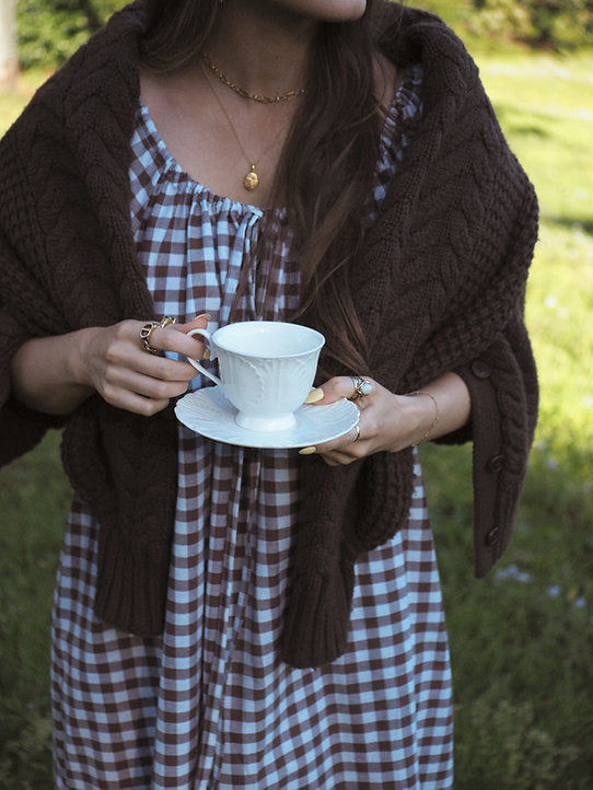 Mumma Maxi Dress - Chocolate Brown Gingham
