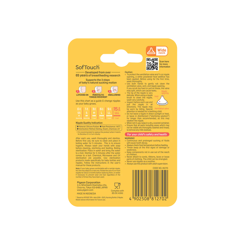 SOFTOUCH BPP PERISTALTIC PLUS TEAT LLL 2PCS 15+ Months