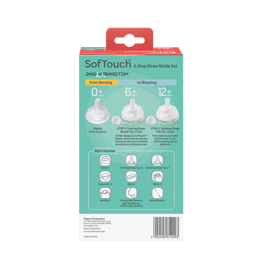 Soft Touch Set up Straw Bottle Set 6+Months