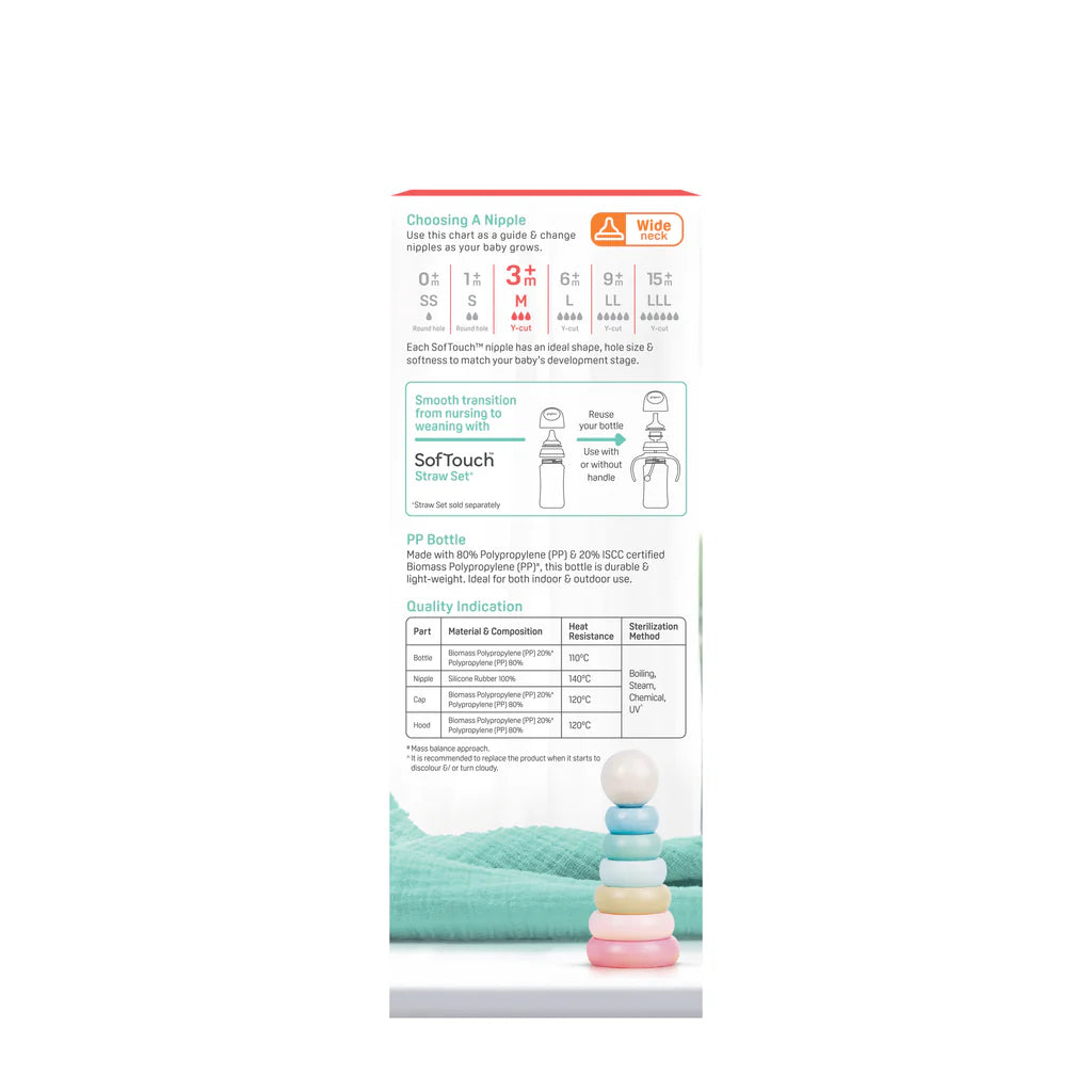 Pigeon SofTouch BPP Bottle PP 240ml Twin Colour Cap