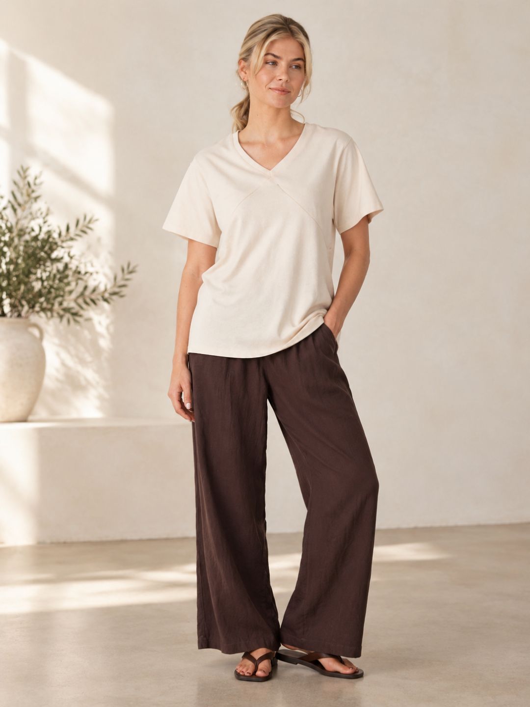 Avery V-Neck Tee with breastfeeding access
