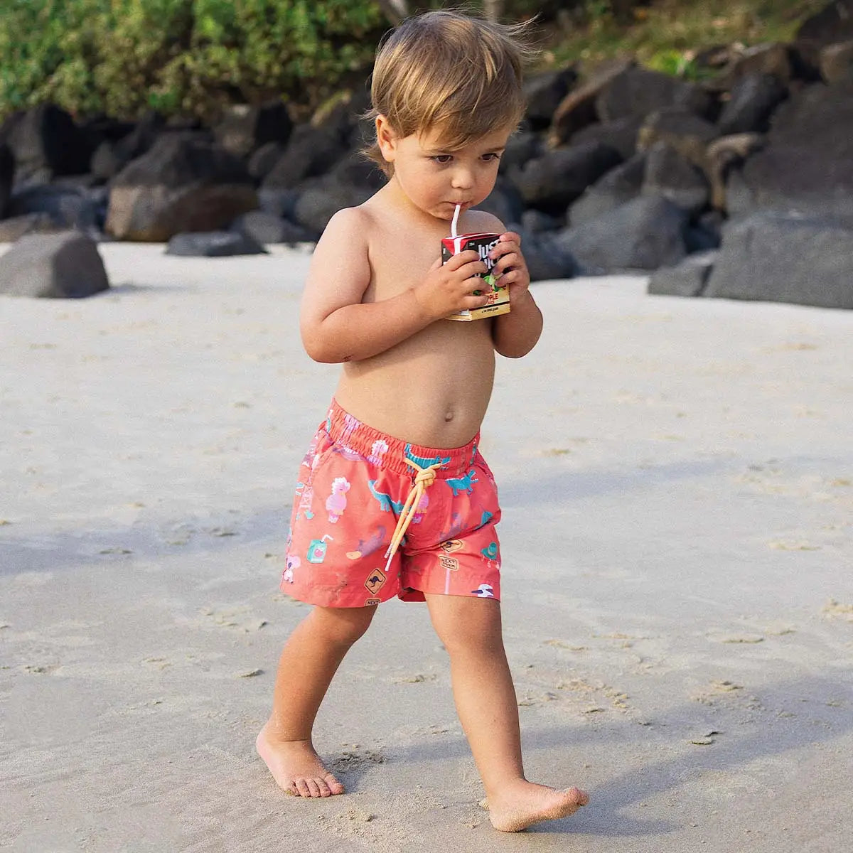 Outback Jack Boys Swim Shorts in Rust