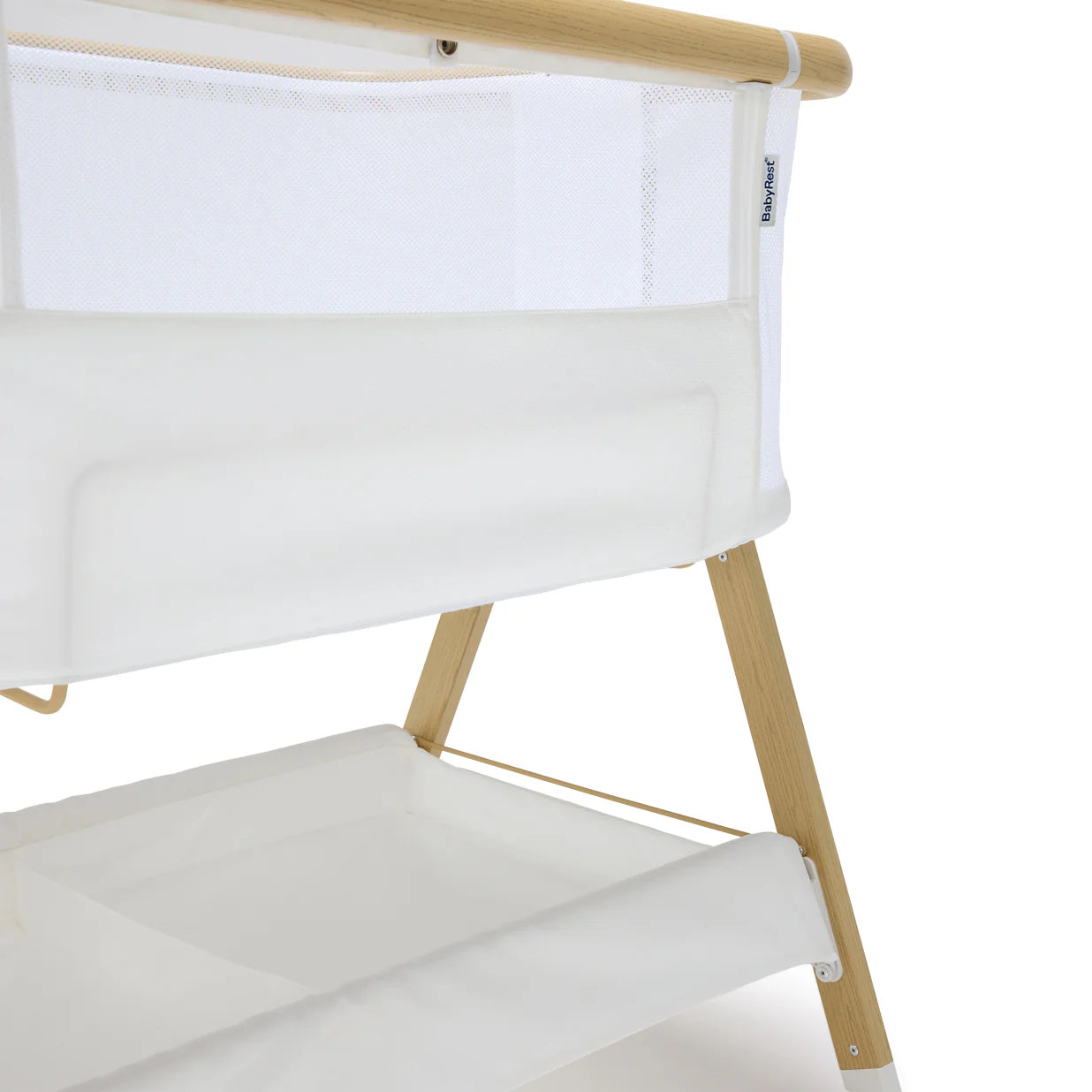 Alfie² Bedside Bassinet - White/Natural