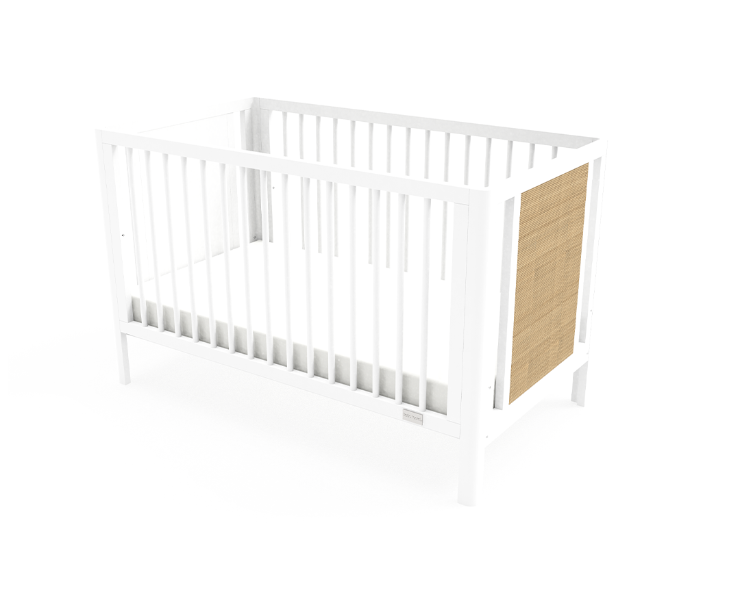 Babyhood Aliya Rattan Cot with Mattress package - on display and available to order