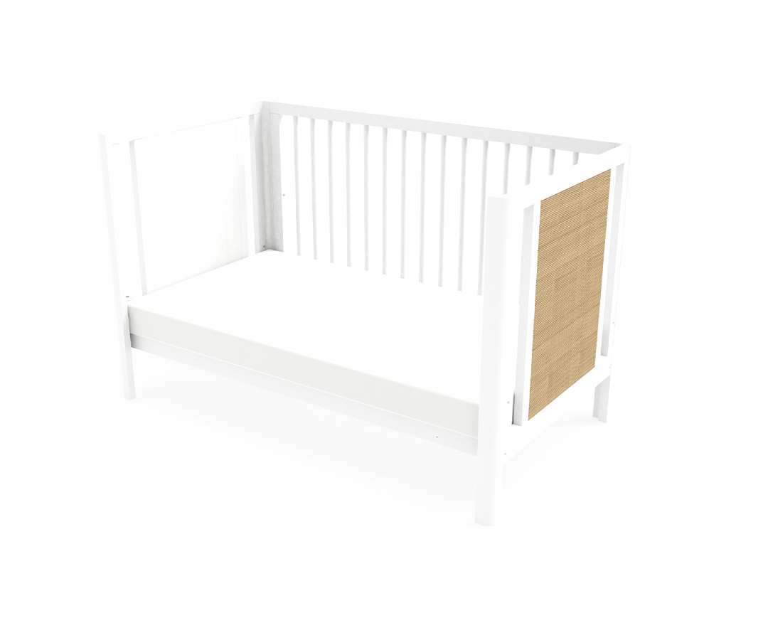 Babyhood Aliya Rattan Cot with Mattress package - on display and available to order