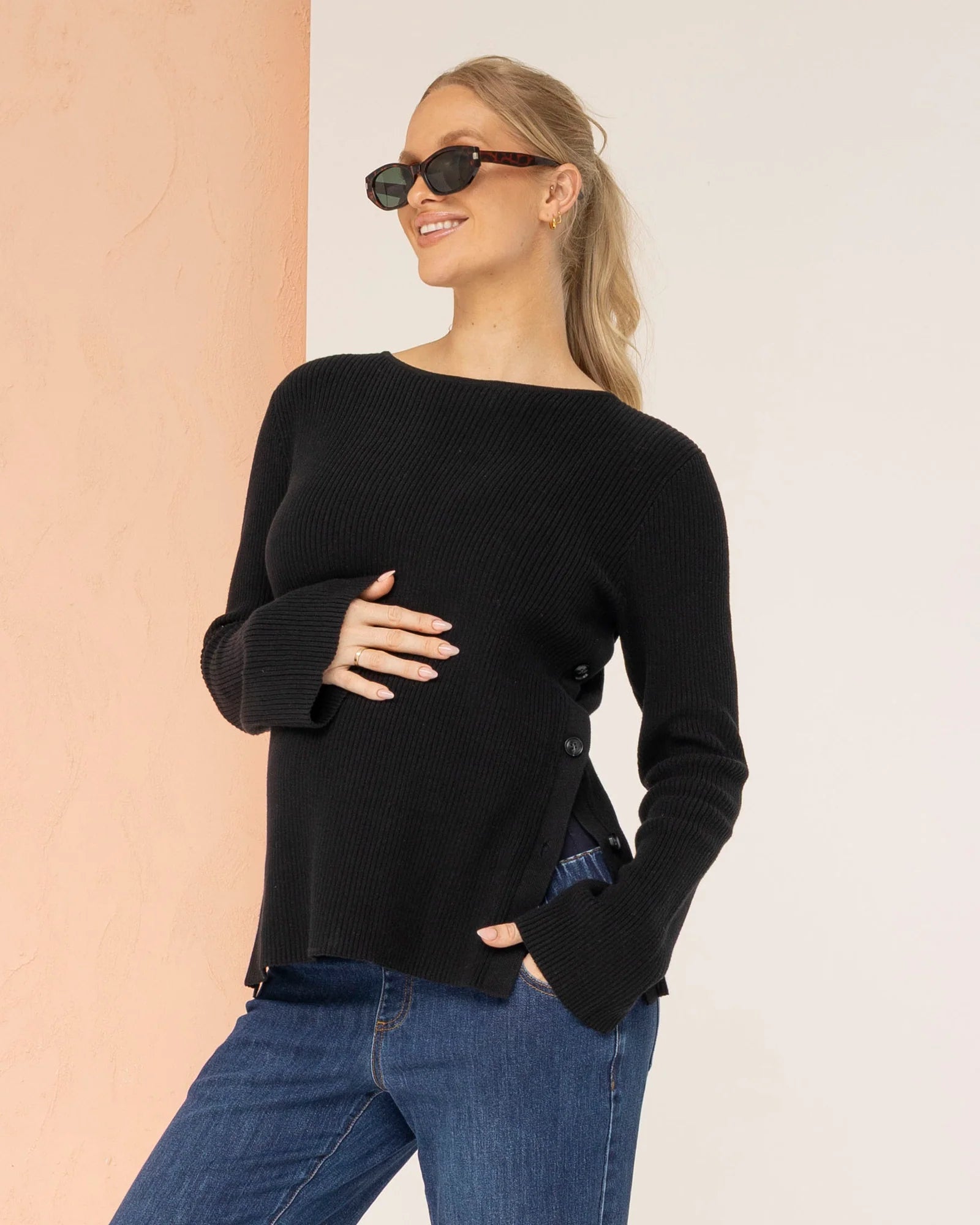 Angel Maternity Oversized Knit Nursing Jumper