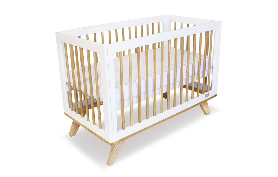 Aurora Compact Cot | Scandinavian Timber Cot for Small Spaces