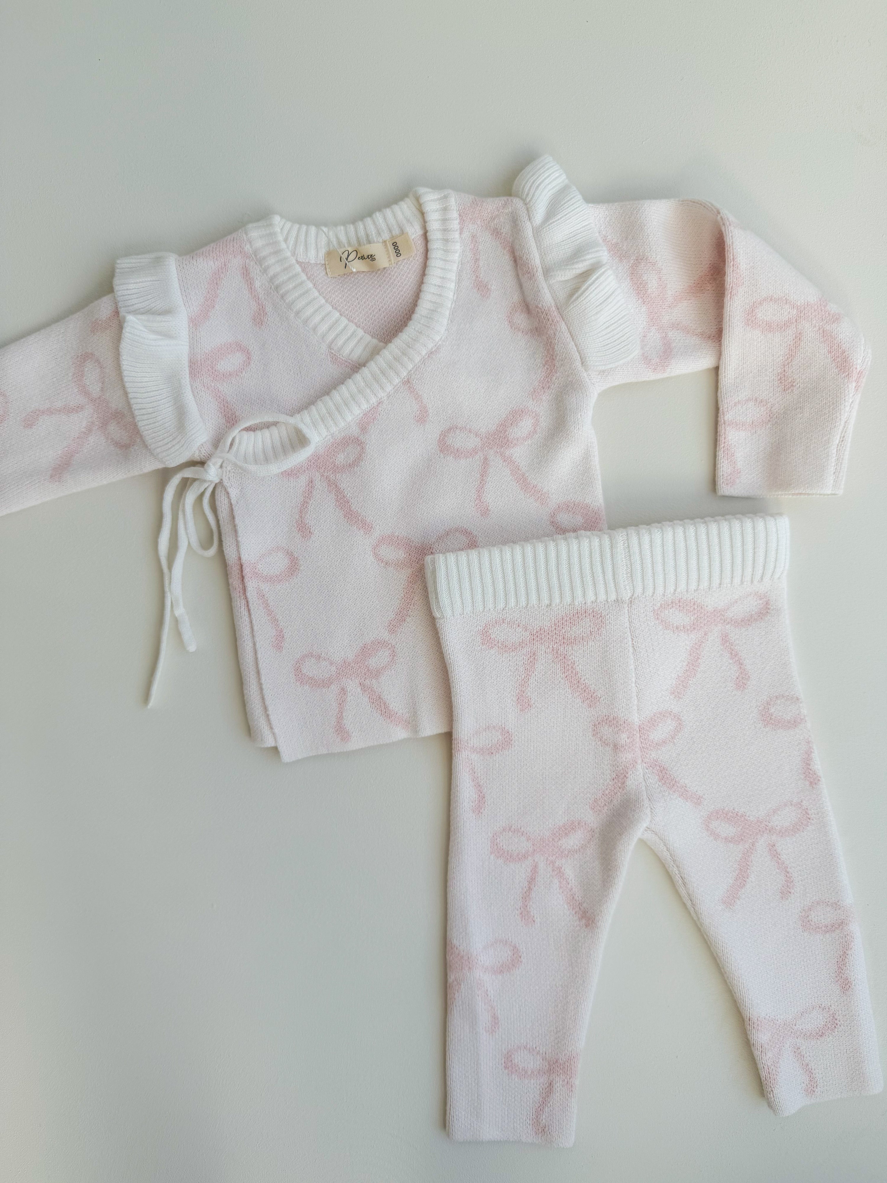 Bow Ruffle Kimono Set