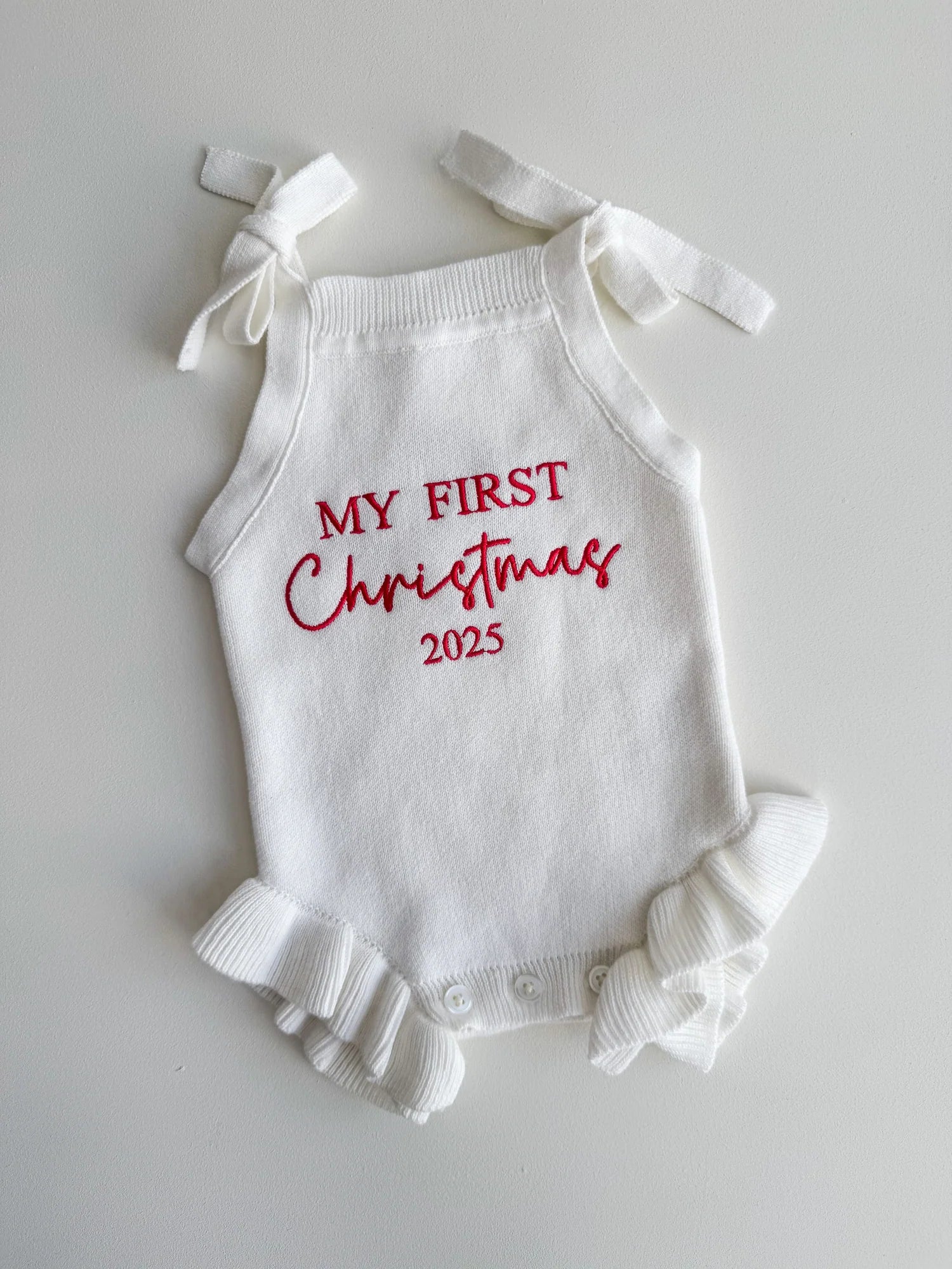 Save over 30% My First Christmas 2025 Frill Tie Romper