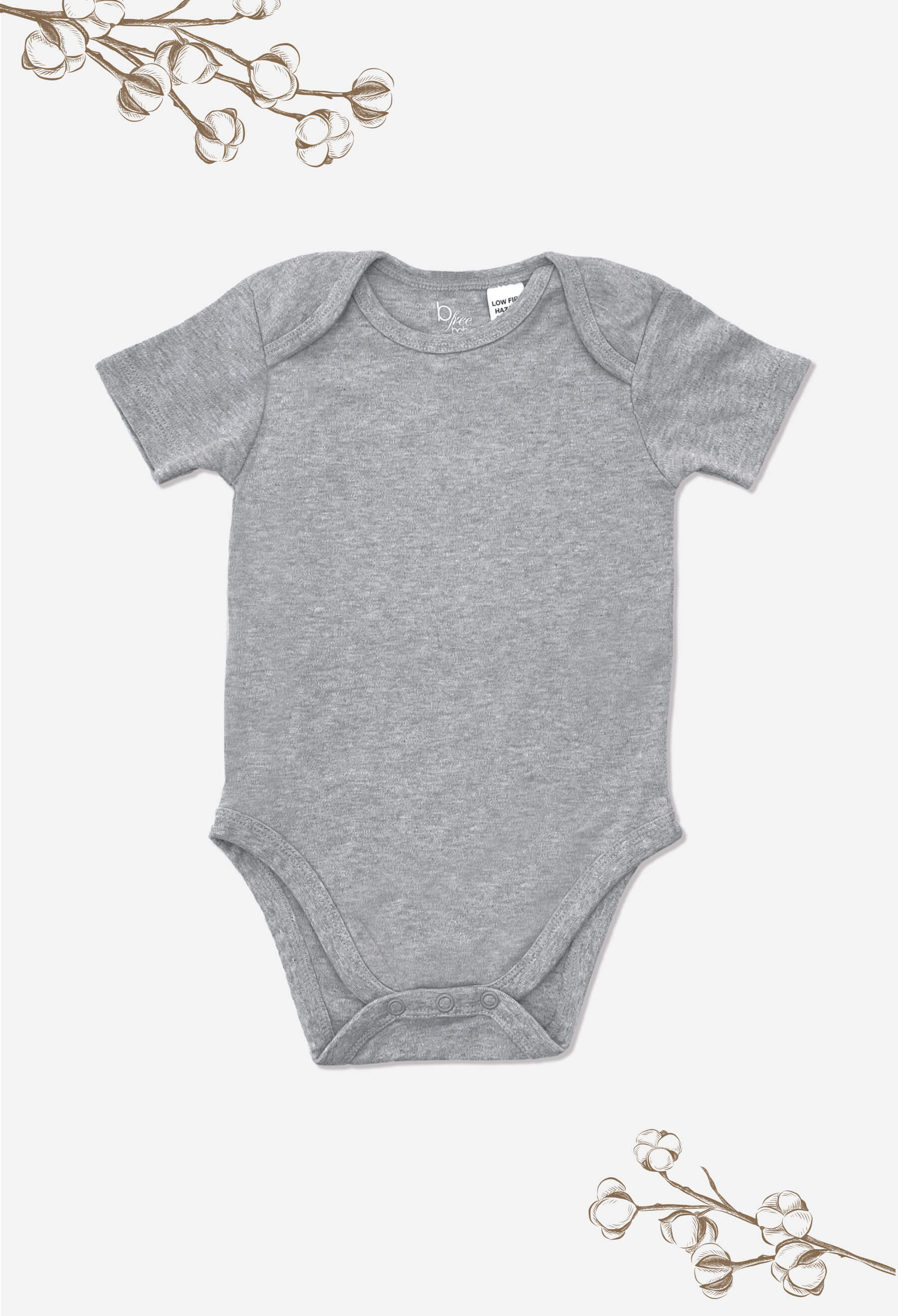 100% Organic Cotton Short Sleeve Baby Bodysuit