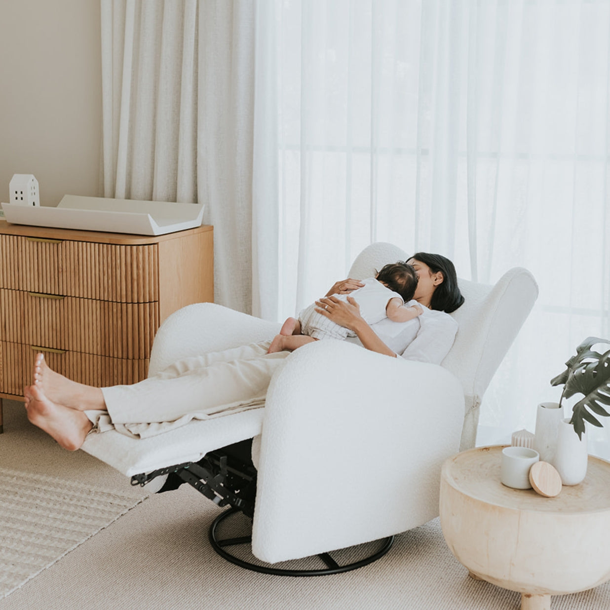 BabyRest Amelia Nursery Chair - White Boucle - available to order