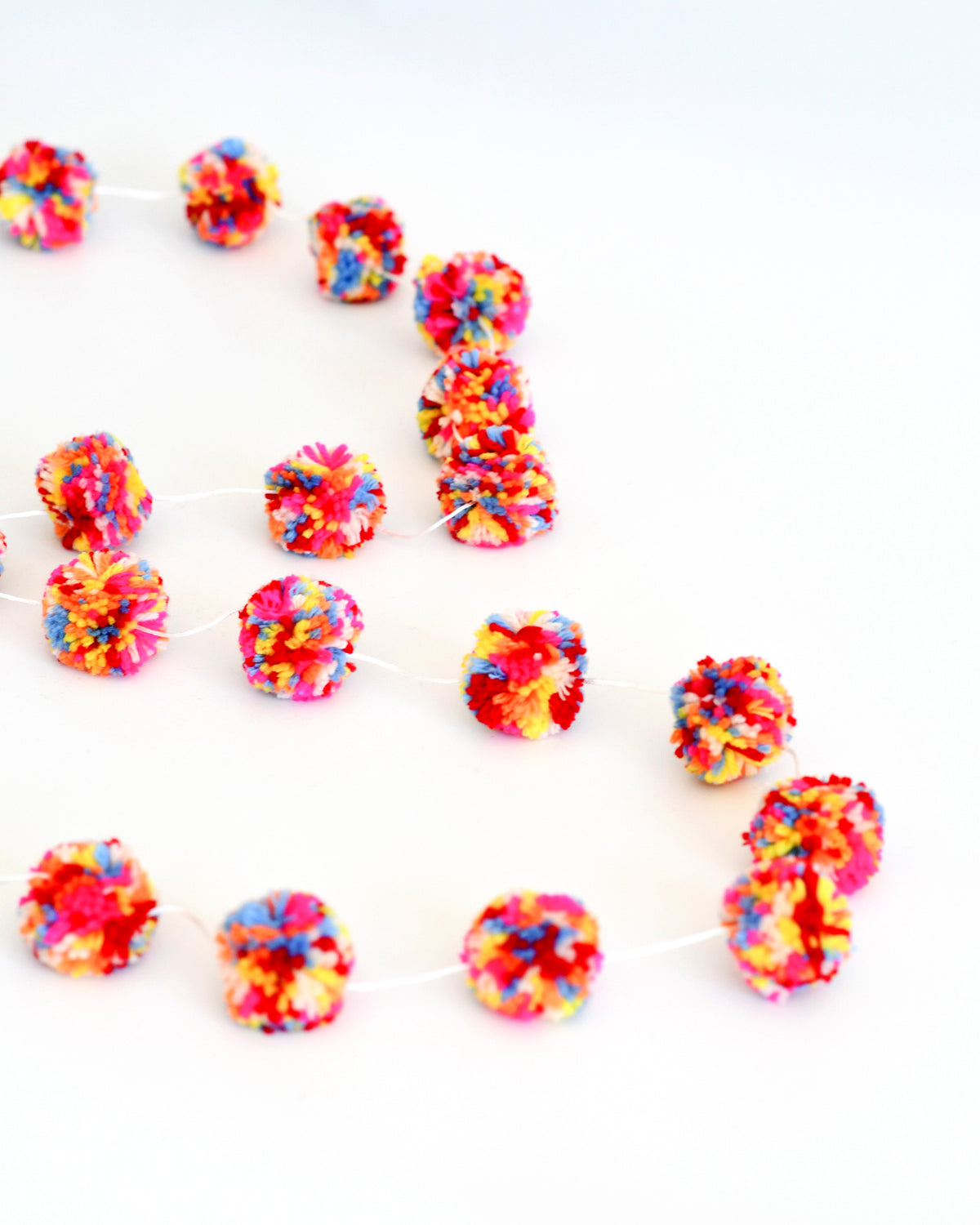Festive Colourful Pom Pom Garland - 3m