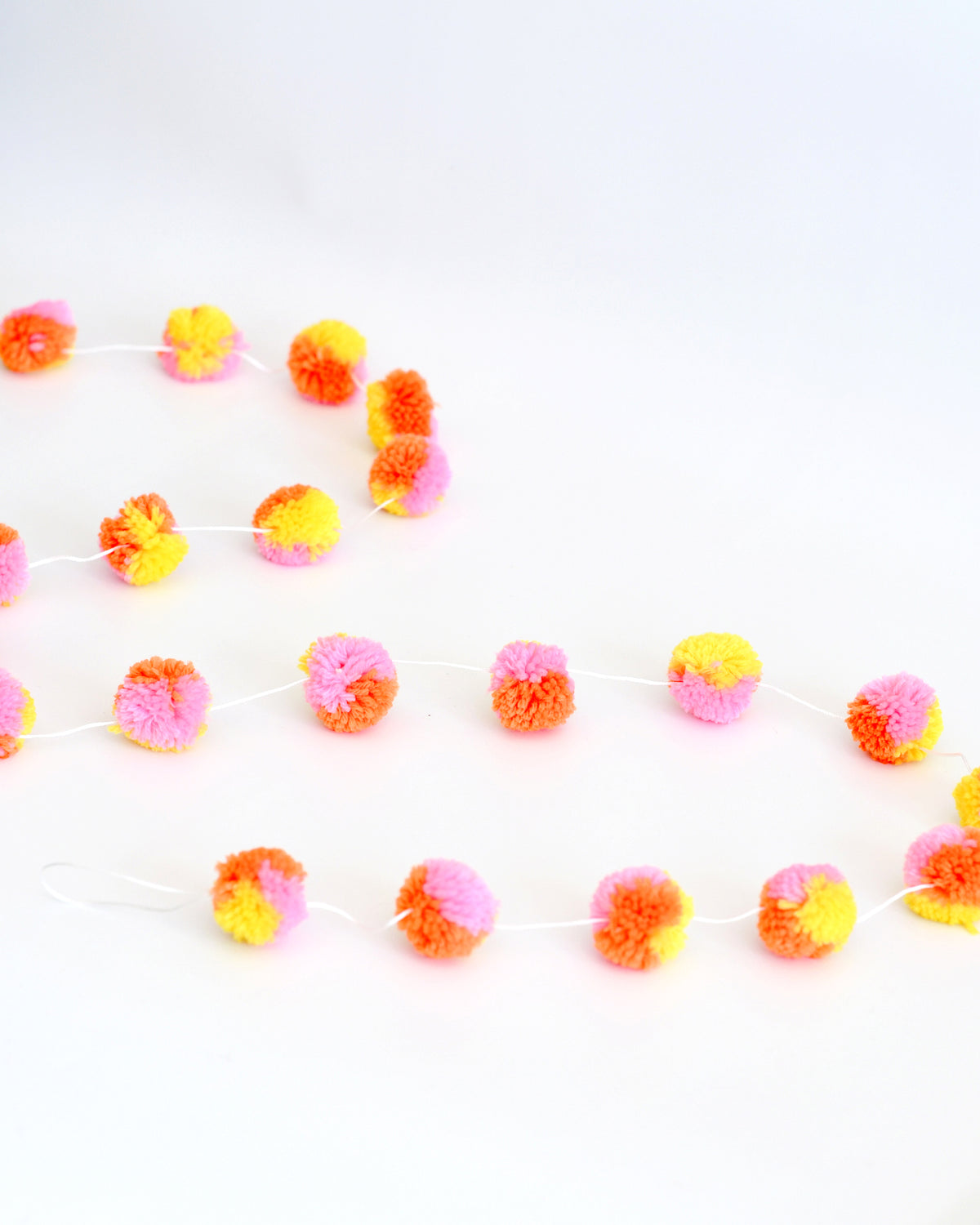Festive Colourful Pom Pom Garland - 3m