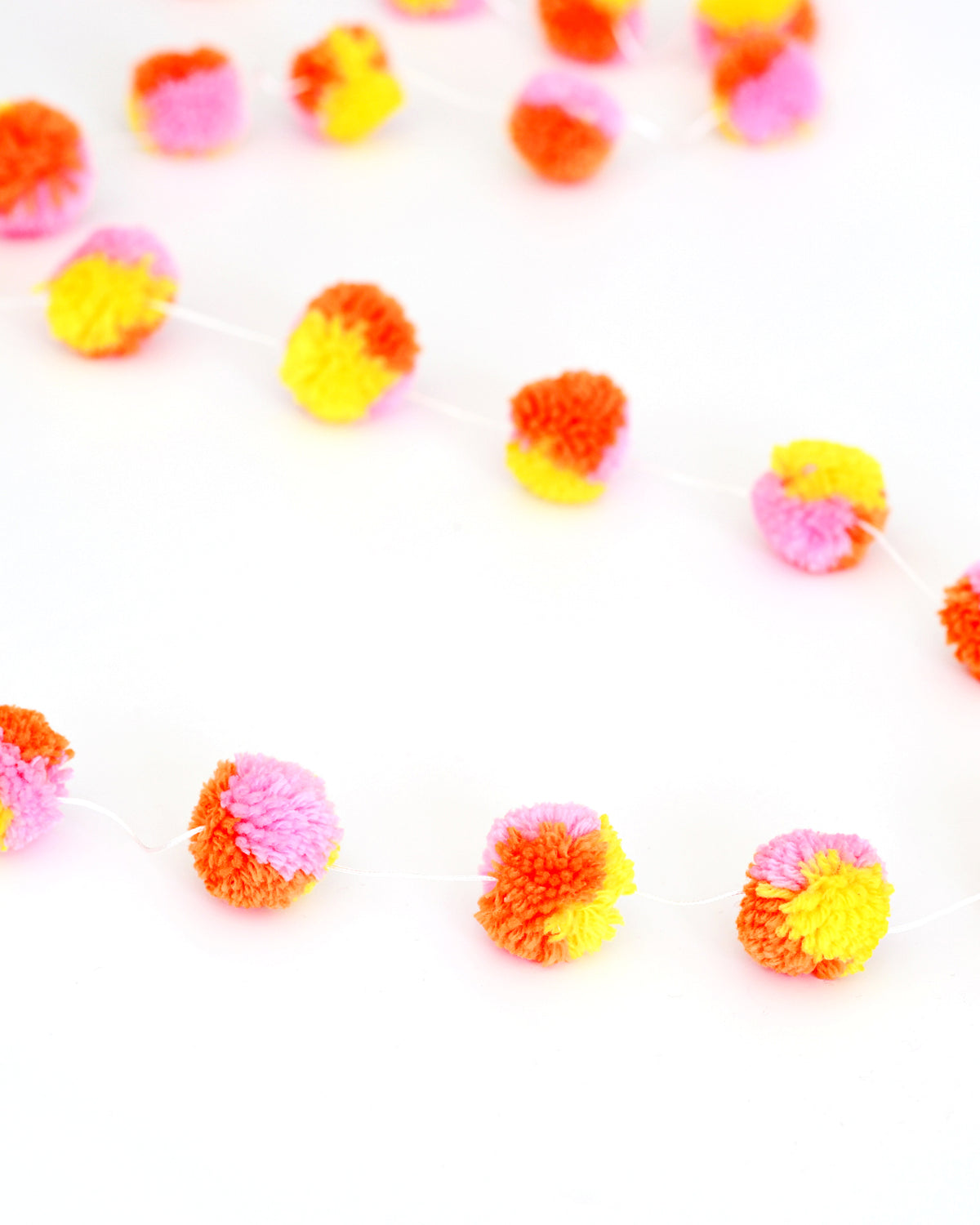Festive Colourful Pom Pom Garland - 3m