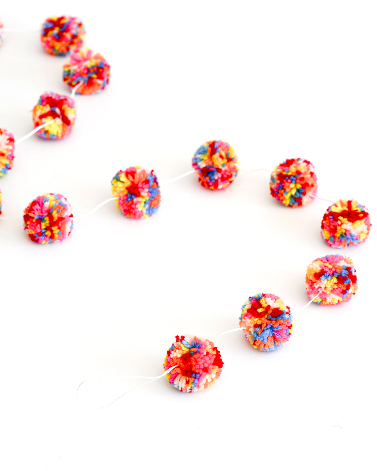 Festive Colourful Pom Pom Garland - 3m