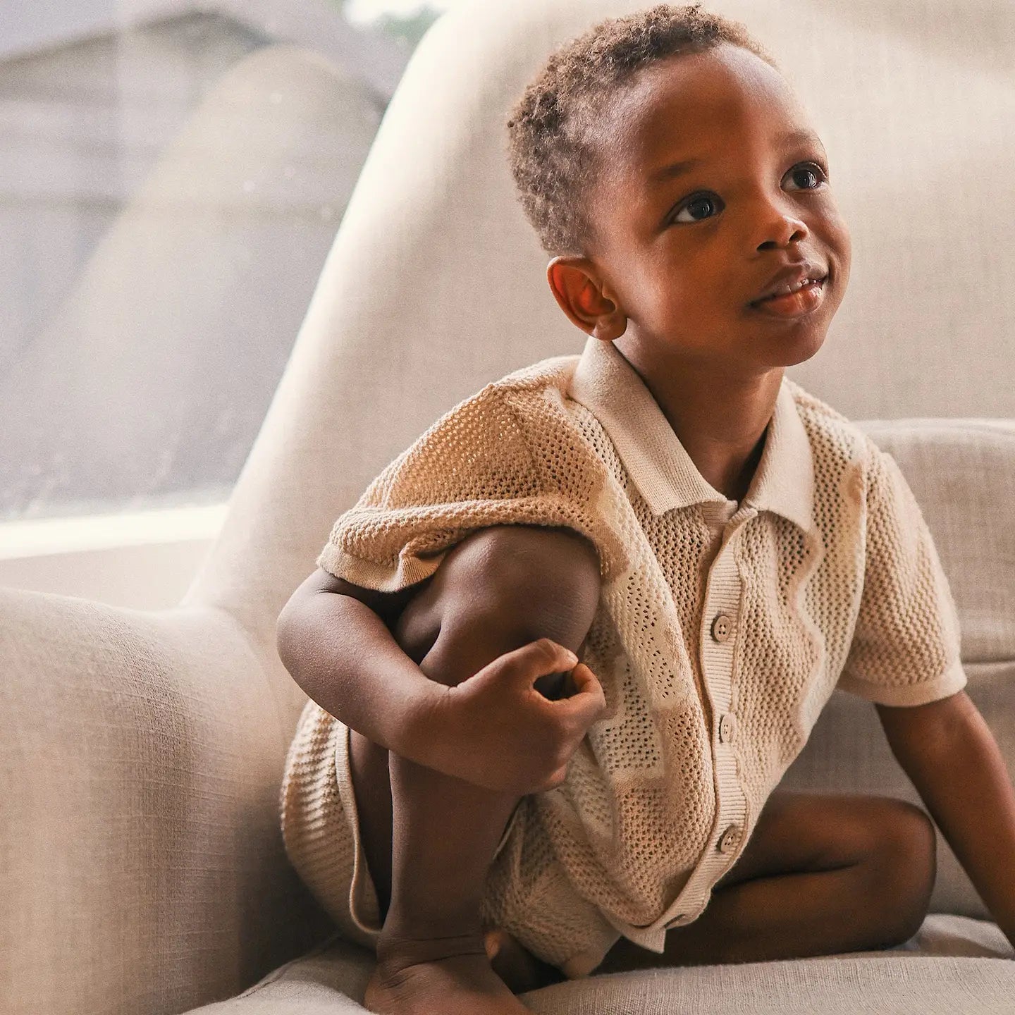 Shell Mesh Knit Short Sleeve Shirt