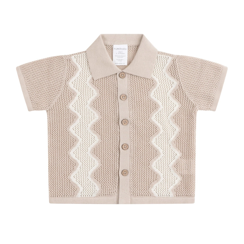 Shell Mesh Knit Short Sleeve Shirt