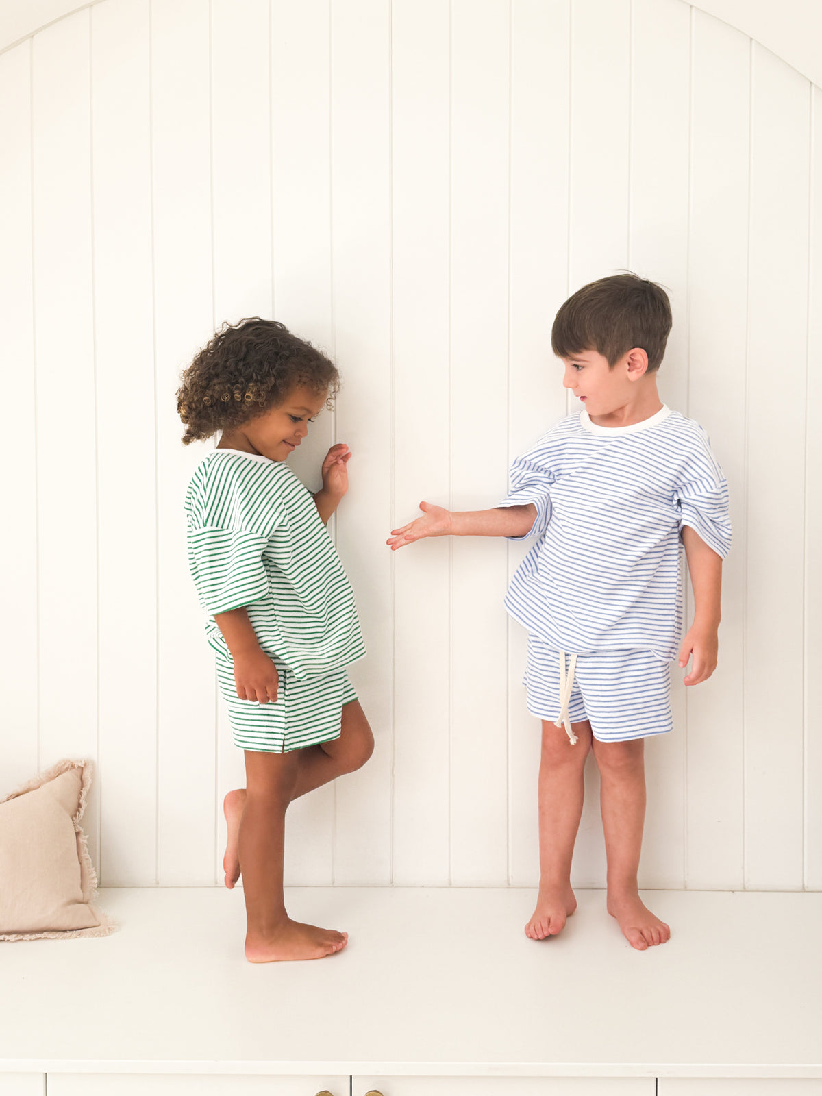 Kids Stripe Terry Set - Green