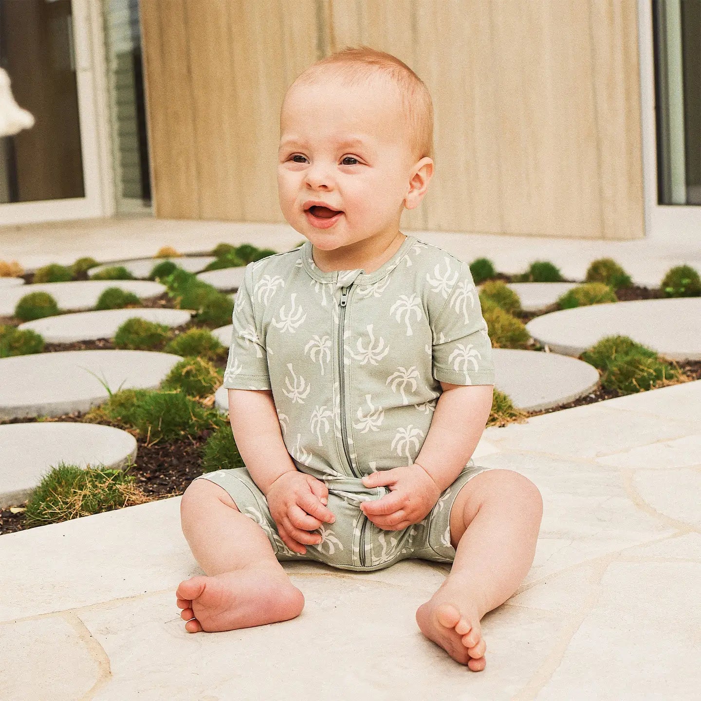 Palm Tree Day or Night Onesie Short Sleeve