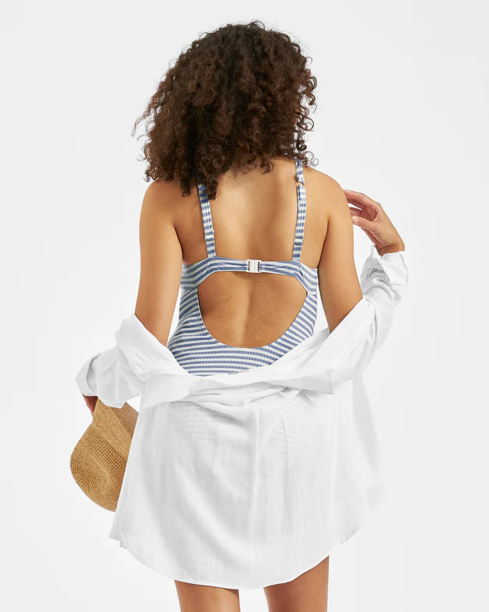 Dune Stripe One Piece Washed Indigo/ White
