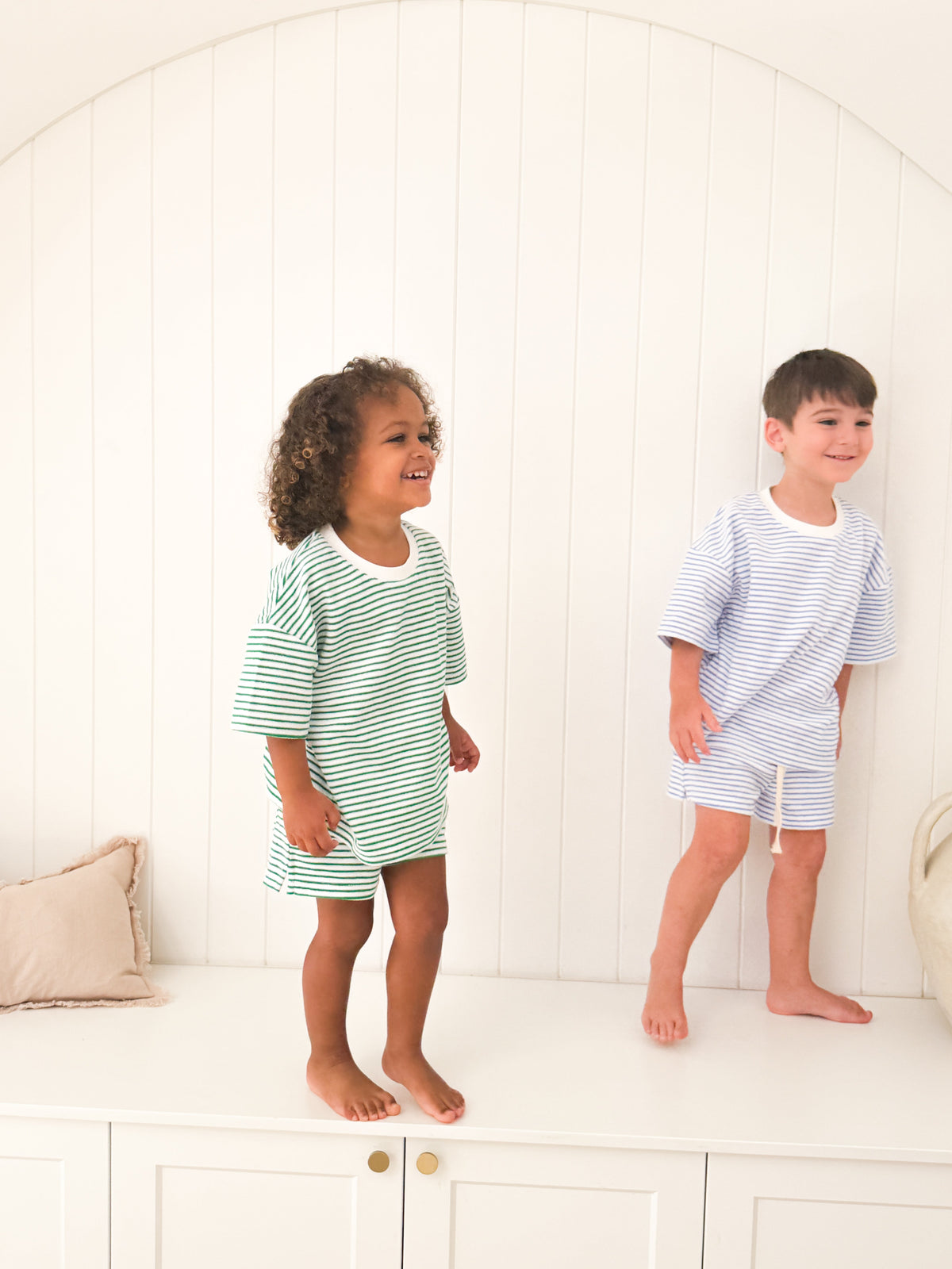 Kids Stripe Terry Set - Green