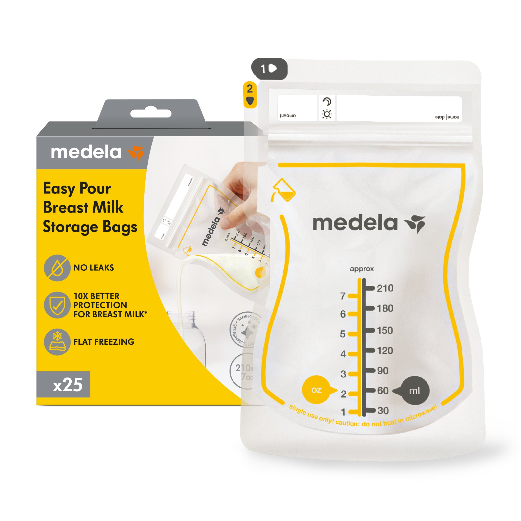 Medela Easy Pour Breast Milk Storage Bags (25 pack)