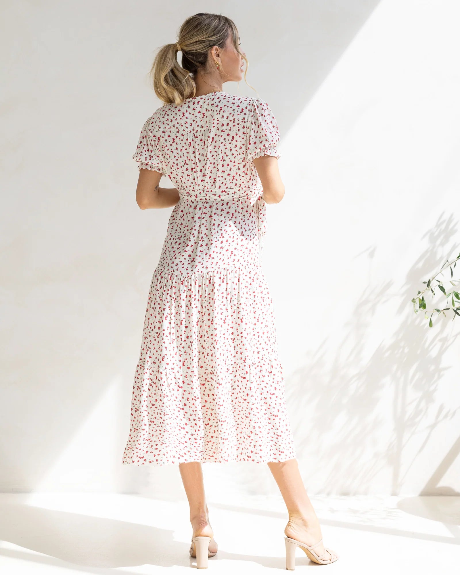 Elise Maternity Red Floral Wrap Dress