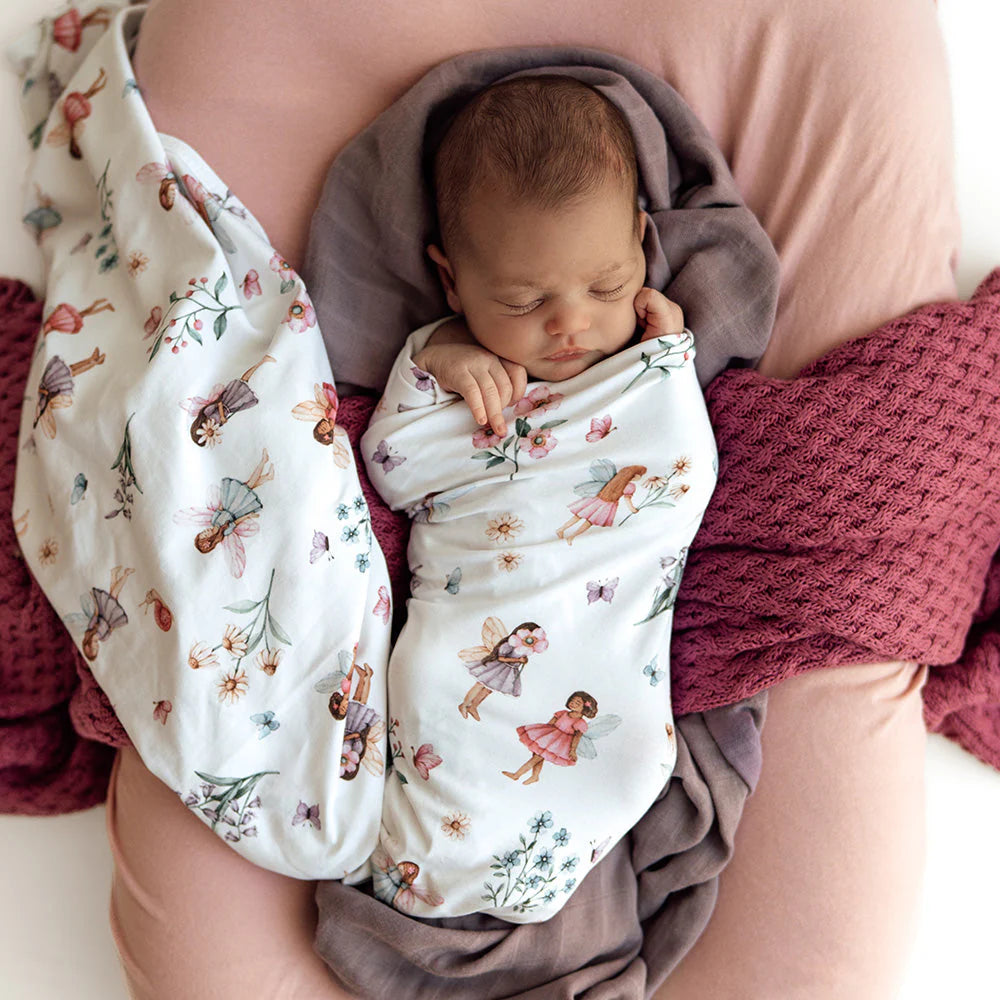 Organic Jersey Wrap & Beanie or Topknot Set