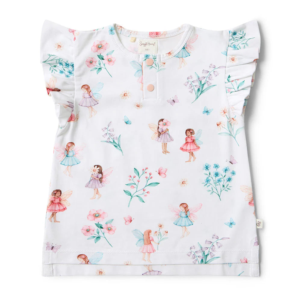 Fairy Garden Organic Short Sleeve Top with Frill