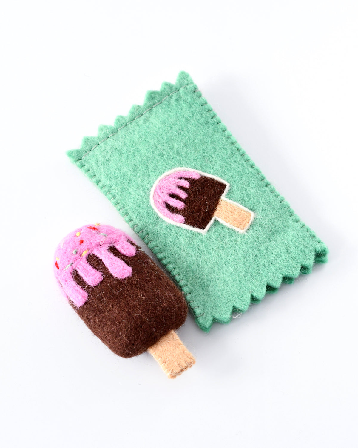 Felt Chocolate Ice Cream Popsicle Toy with Wrapper