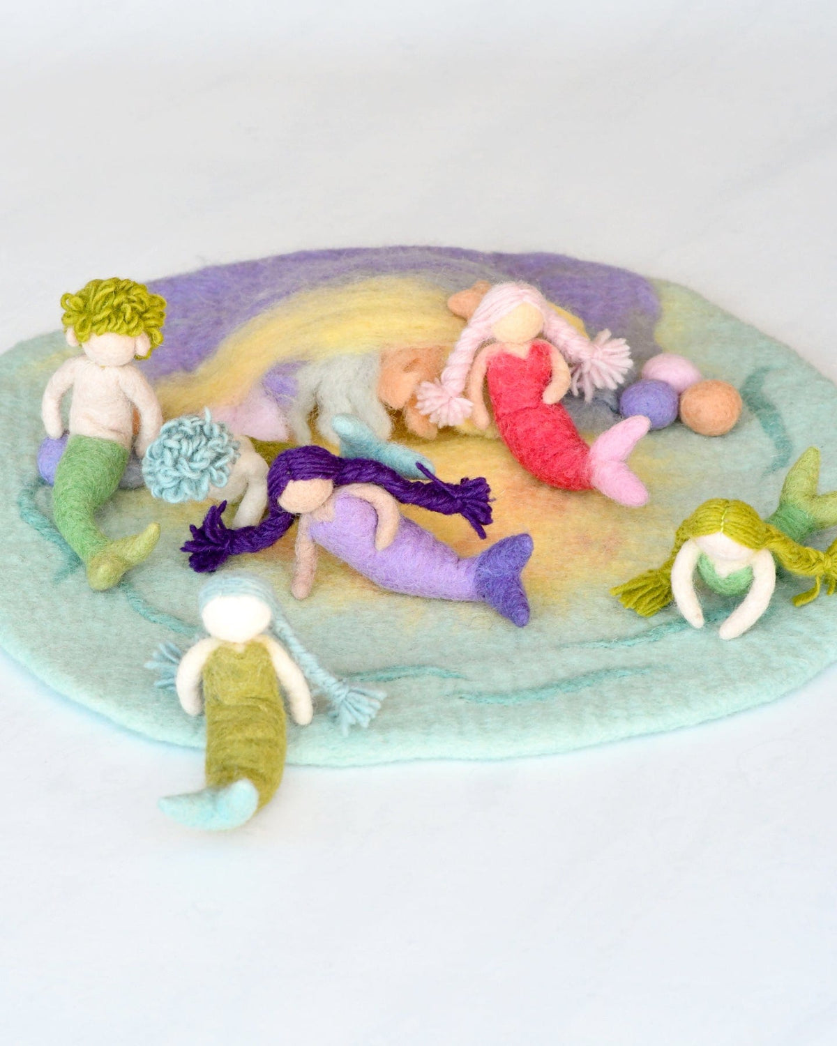 Felt Waldorf Merman - Purple Hair