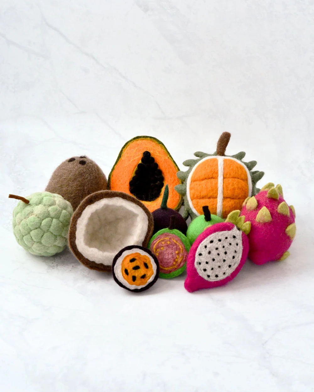 Felt Tropical Fruits Play Food Set:
