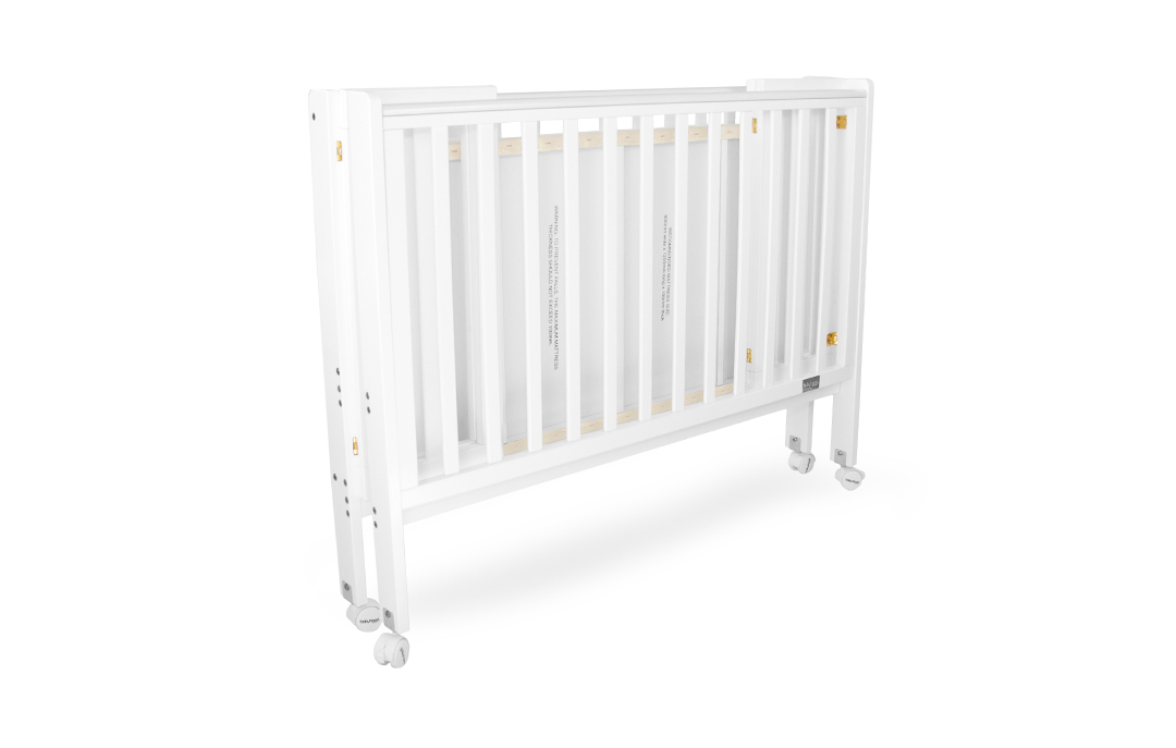 Babyhood Fold N Go Timber Cot - White or Baltic - available to order