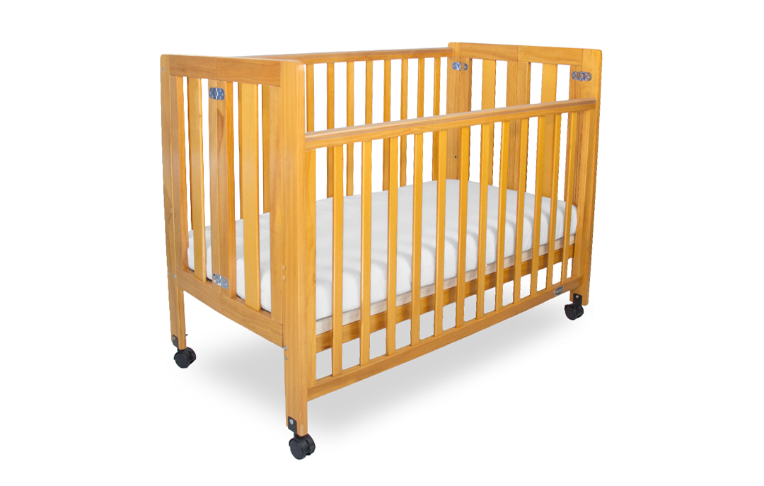 Babyhood Fold N Go Timber Cot - White or Baltic - available to order