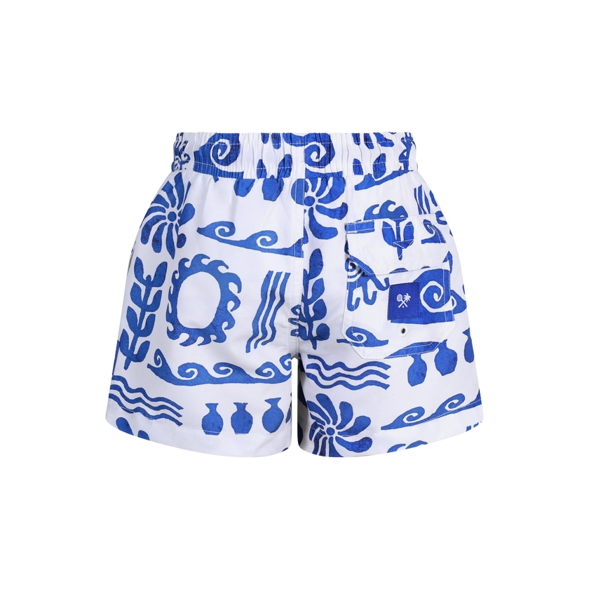 Greek Yoghurt Boys Swim Shorts in White