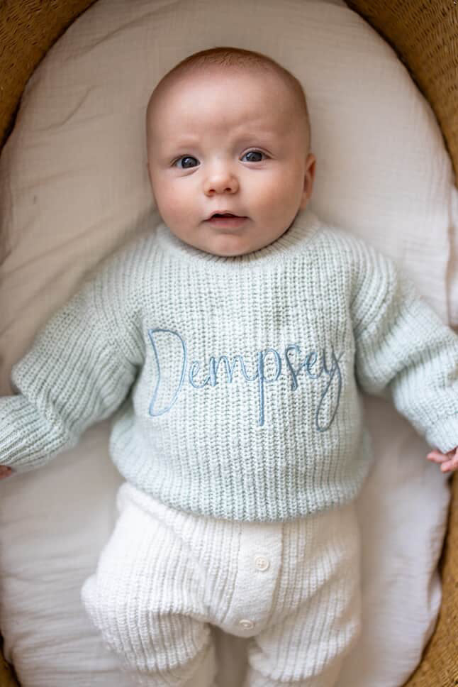 Textured Cotton Knit Sea Mist