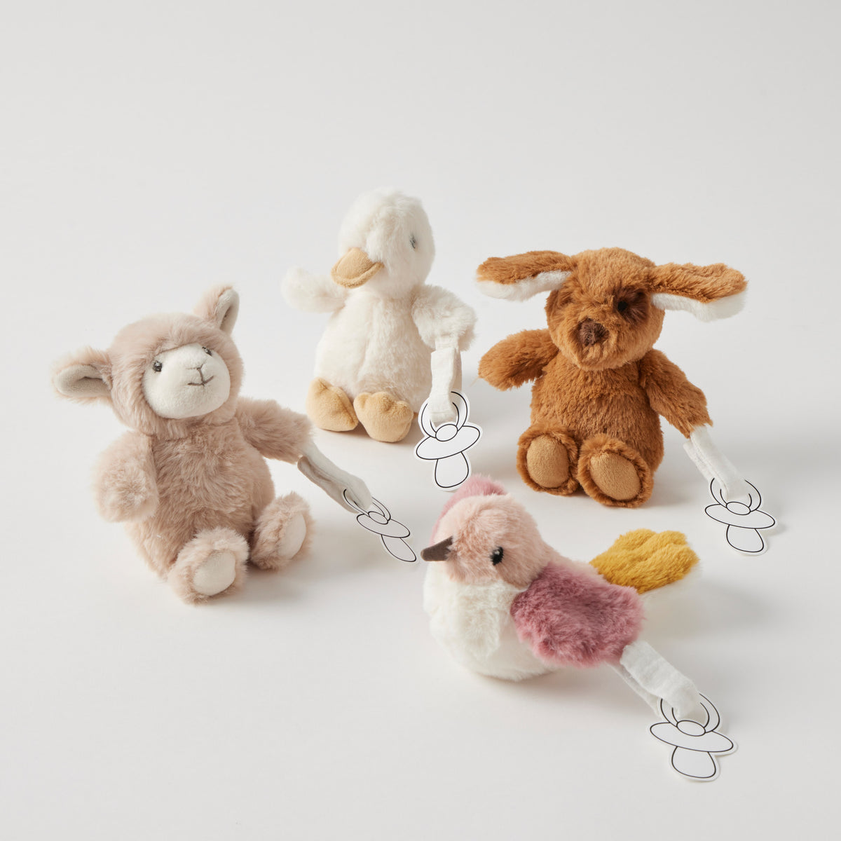 Jiggle & Giggle Farm Fun Dummy Clips 4 Asst Designs