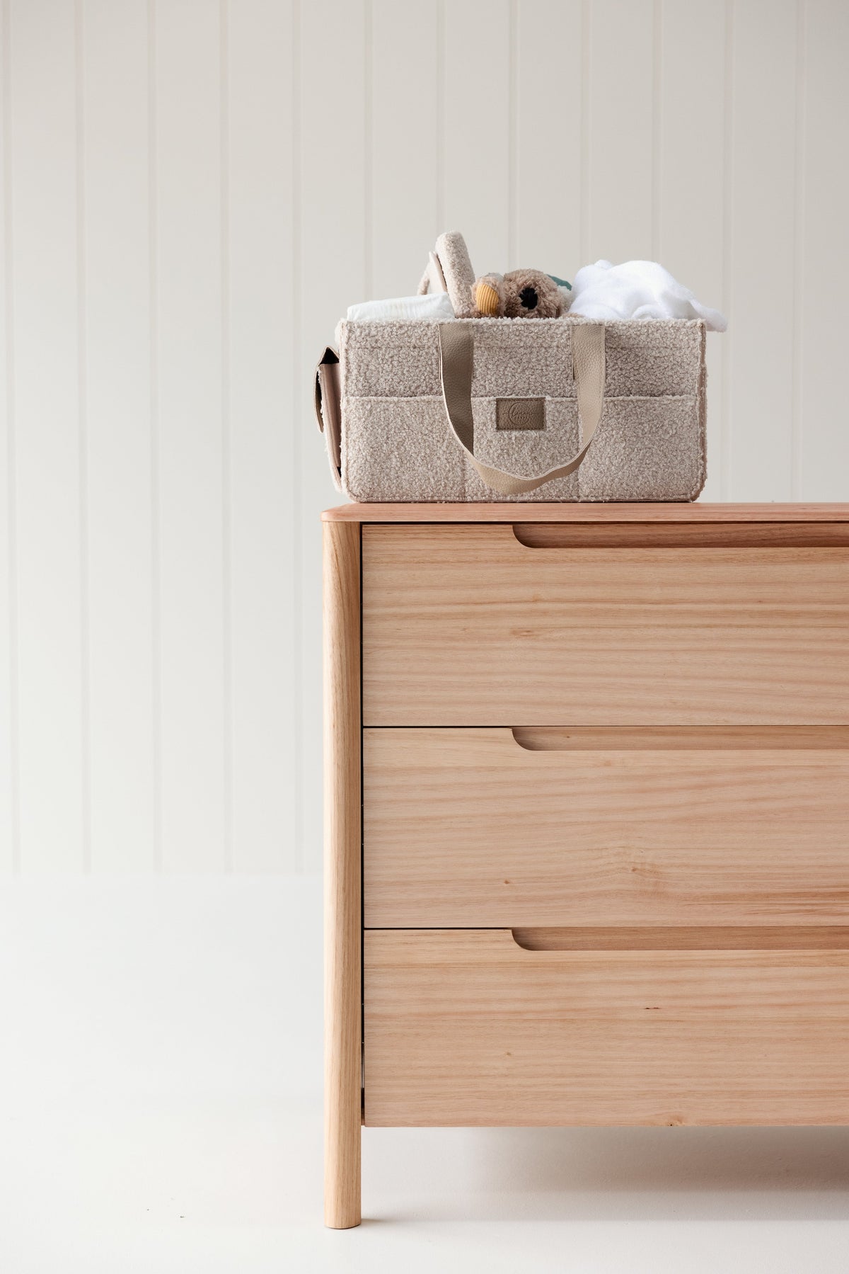 Linen Label Teddy Nappy Caddy- Large Side Pocket