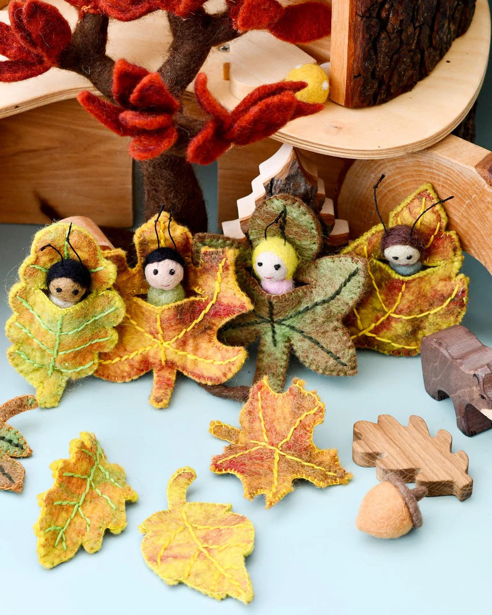 Handcrafted Felt Leaf Babies