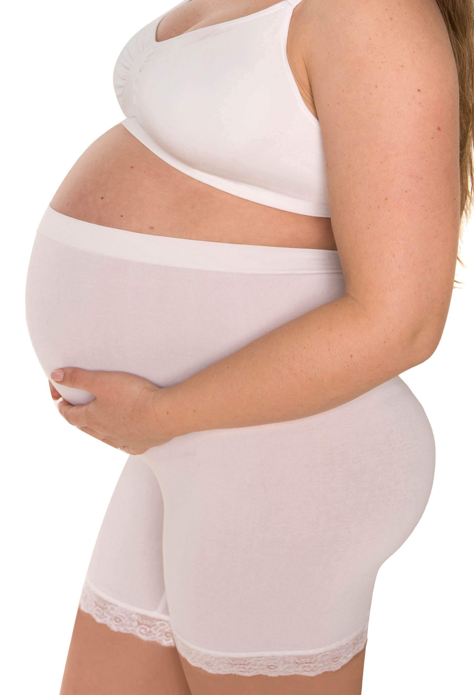 Maternity Anit Chafing High Rise Petite Cotton Shorts