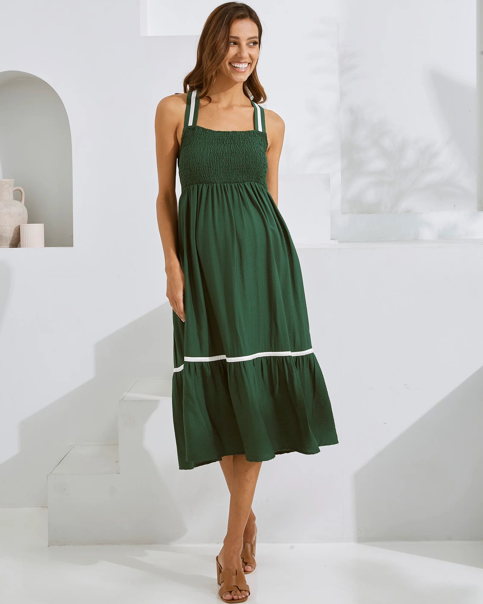 Meliza Maternity Party Dress – Emerald
