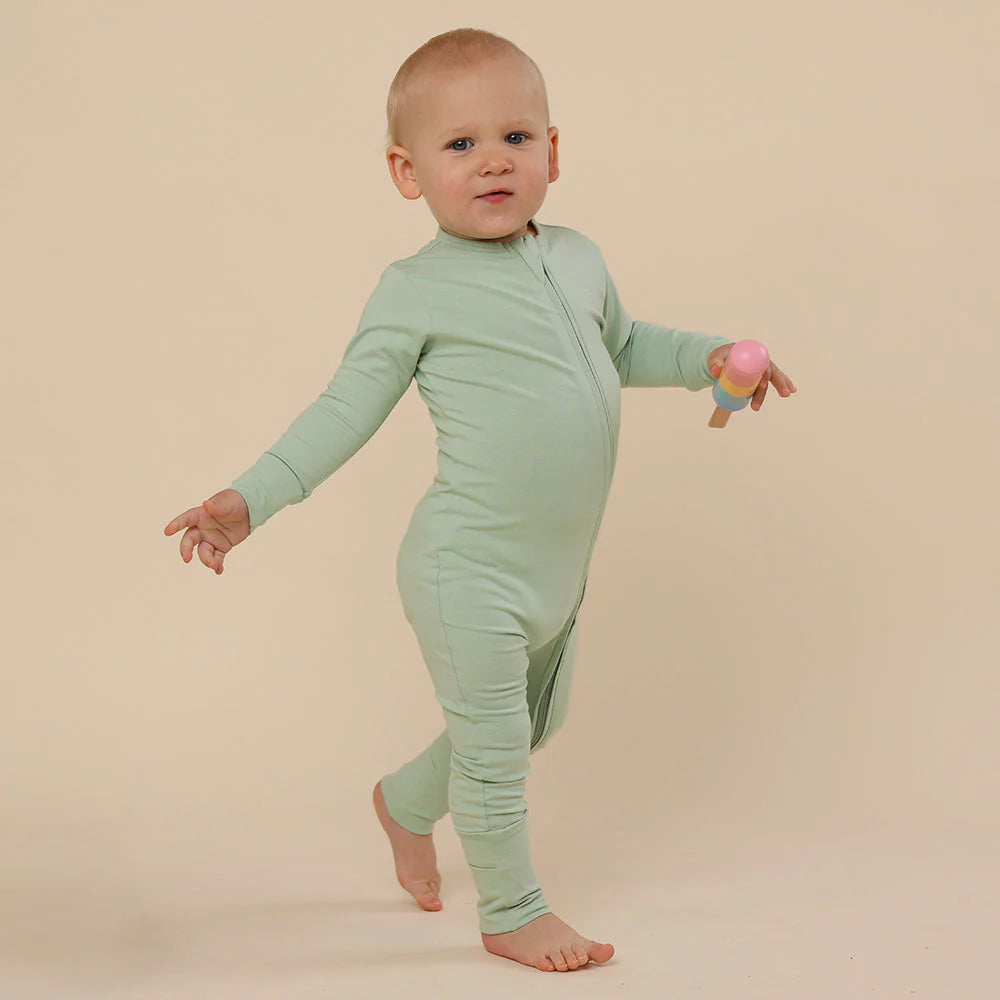 Organic Snugglesuit Convertible Romper in Mint or Lemon Sorbet