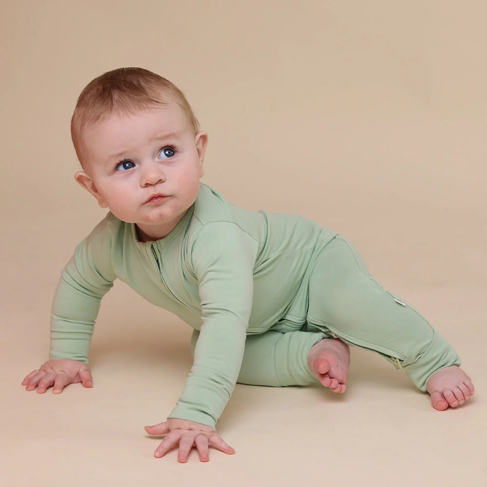 Organic Snugglesuit Convertible Romper in Mint or Lemon Sorbet