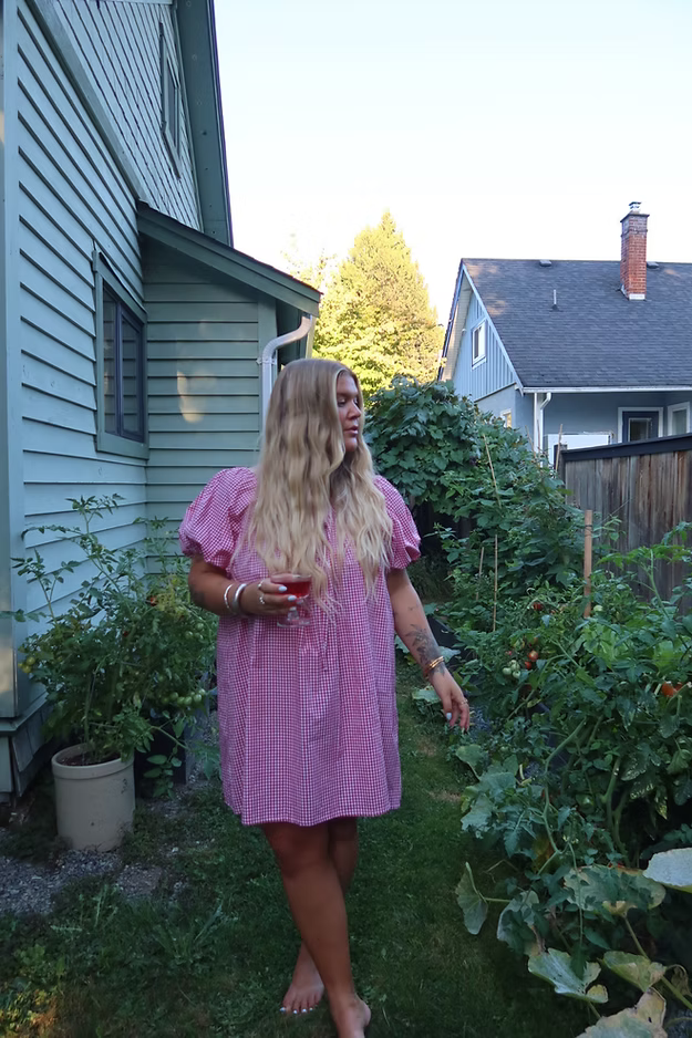 Mumma Garden Mini Dress - Little Red Gingham